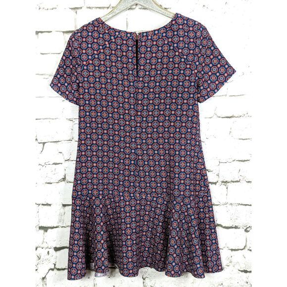 BANANA REPUBLIC Geo Scarf Print Drop-Waist Shift Dress Cottage Flirty Size 10 - Picture 4 of 6